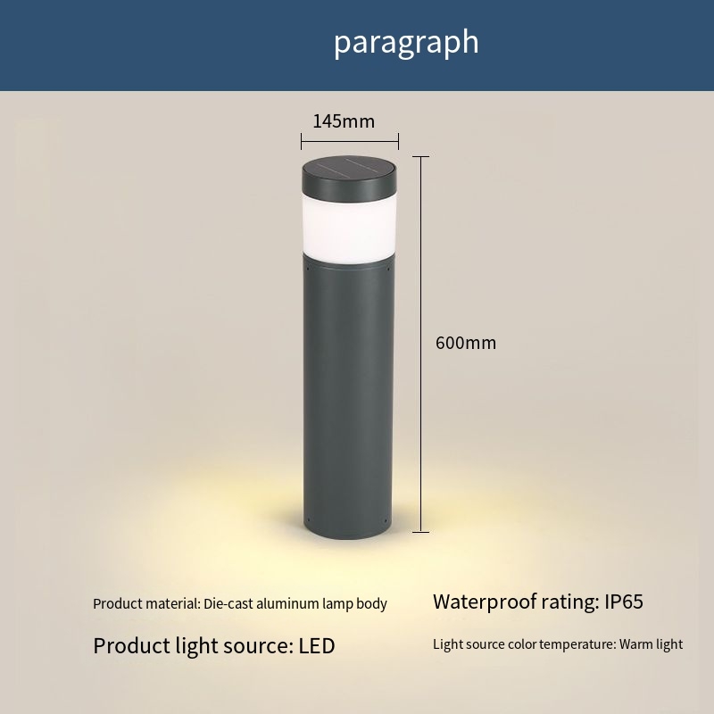Lampe solaire de pelouse modèle I noire
