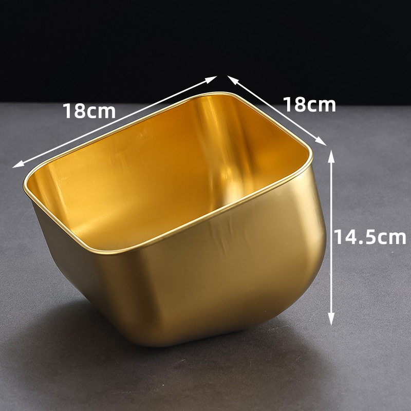 18cm square lettuce bowl (gold)