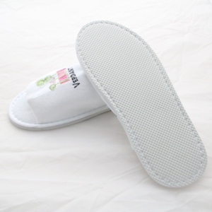 Chống trượt Spa nam mở ngón chân màu đen Dép bọt dùng một lần tùy chỉnh thẻ thêu logo khách sạn Dép Eva duy nhất - Product Image 5