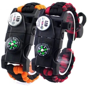 Outdoor Herren 6 in 1 Multifunktion ales Tactical Survival Paracord Armband mit Kompass Flink Fire Starter und Pfeife - Product Image 1