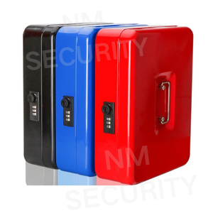 Medium Metal Cash <strong>Box</strong> with Combination <strong>Lock</strong> Safe and Money Tray <strong>Lock</strong> for Security 90x250x180mm Black <strong>Red</strong> - Product Image 2
