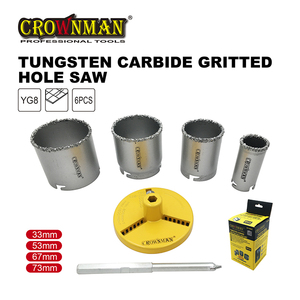CROWNMAN 6 adet <span class=keywords><strong>Yg8</strong></span> Tungsten karbür Grit uçlu delik testeresi seti alçıpan seramik karo kesme açacağı