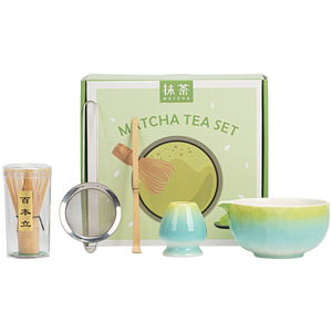 Authentic Matcha Tea Ceremony Kit Chashaku Chawan Chasen with Gift Box - Product Image 1