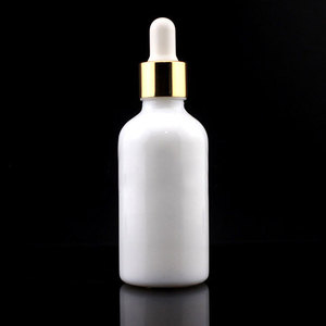 Sang Trọng 5Ml <span class=keywords><strong>10Ml</strong></span> 15Ml 20Ml 30Ml 50Ml 100Ml Sứ Màu Trắng Gốm Glass Dropper Chai Với Nắp Vàng - Product Image 5