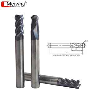 HRC65 Tungsten çelik CNC R köşe kesici 4-Flute genişletilmiş freze kesicisi yeni durum ile ODM ve OEM desteklenen - Product Image 1