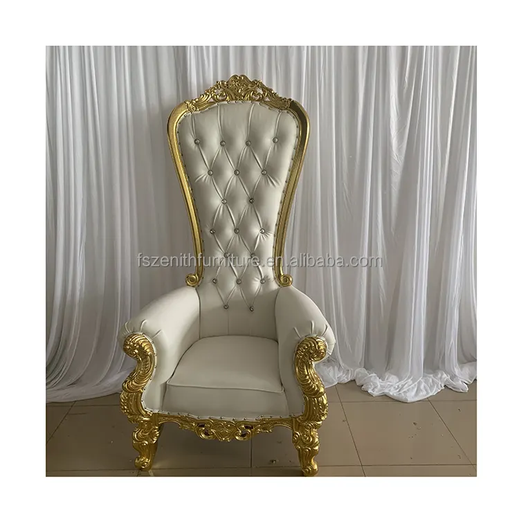 Royal mobiliário de casamento, cadeiras de noiva de aço inoxidável, cadeiras de casamento de luxo alto para casamento