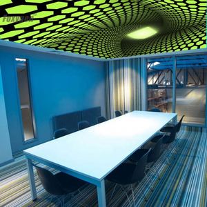 Giá rẻ thấp nhất tấm Tường Pop trần thiết kế 3D in LED Backlit căng vải hộp Đèn PVC Stretch Trần phim - Product Image 5