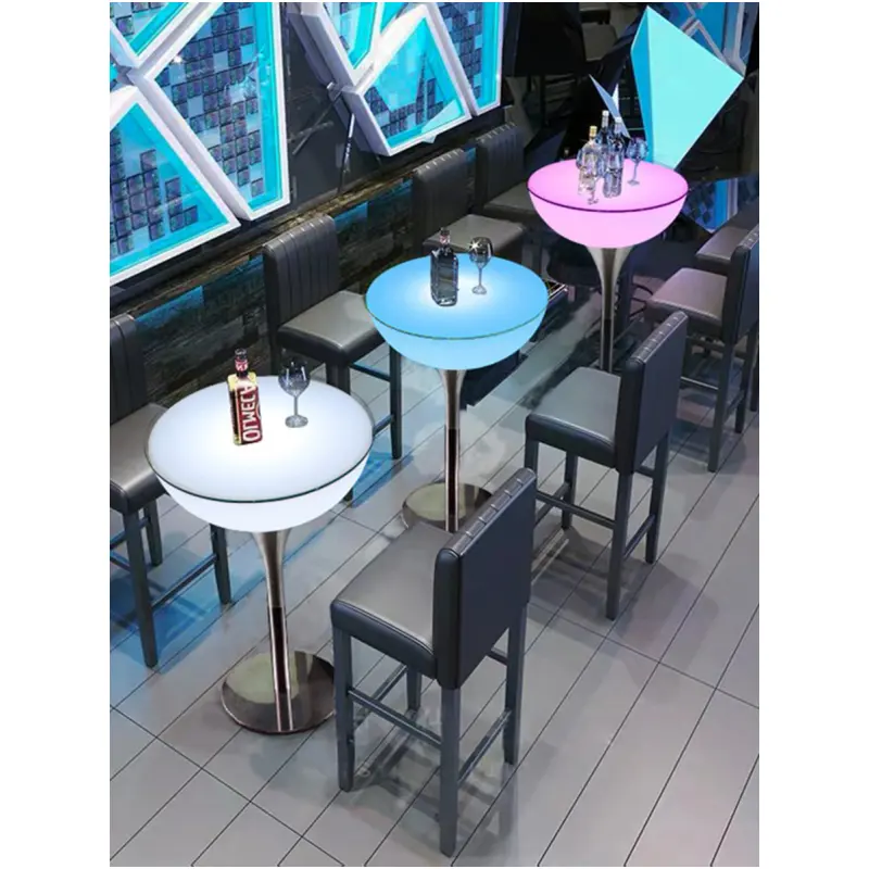 Modern lüks sigara kulübü Bar LED RGB sandalyeler iç tasarım salonu nargile Bar masası ve satılık barstool mobilyaları