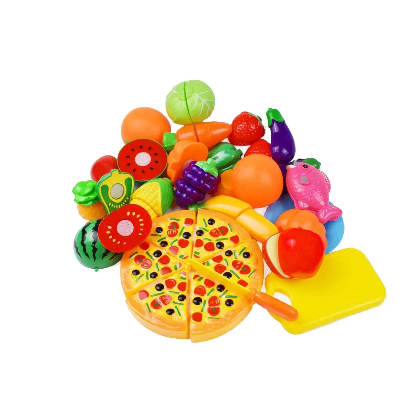 GIBBON Good Design Playing Food Set giocattoli educativi per bambini 24 confezioni un Set Play Kitchen Set di alimenti da taglio in plastica