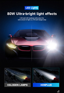 Xenplus ไฟรถยนต์ LED เปลี่ยนสีได้ T20 80W ความสว่างสูง H1 H7 H4 H11อุณหภูมิ9005สีสภาพแวดล้อมอัจฉริยะ - Product Image 5