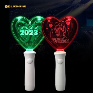 Toptan özel bts RGB LED ışık sopa 15 renk değiştiren kalp şeklinde tasarım noel partisi konser süslemeleri Cheer için - Product Image 3