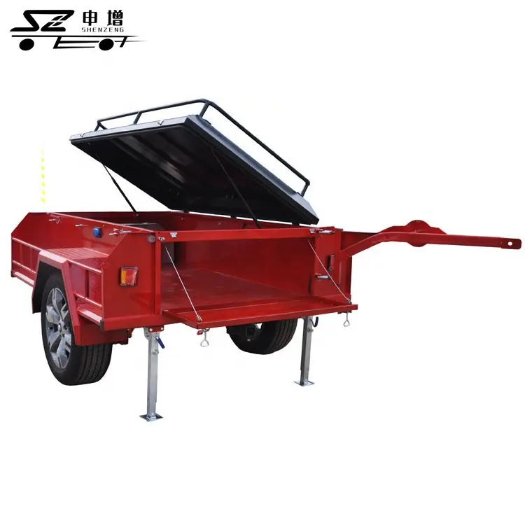 Waterproof side opening foldable travel car trailers with brakes