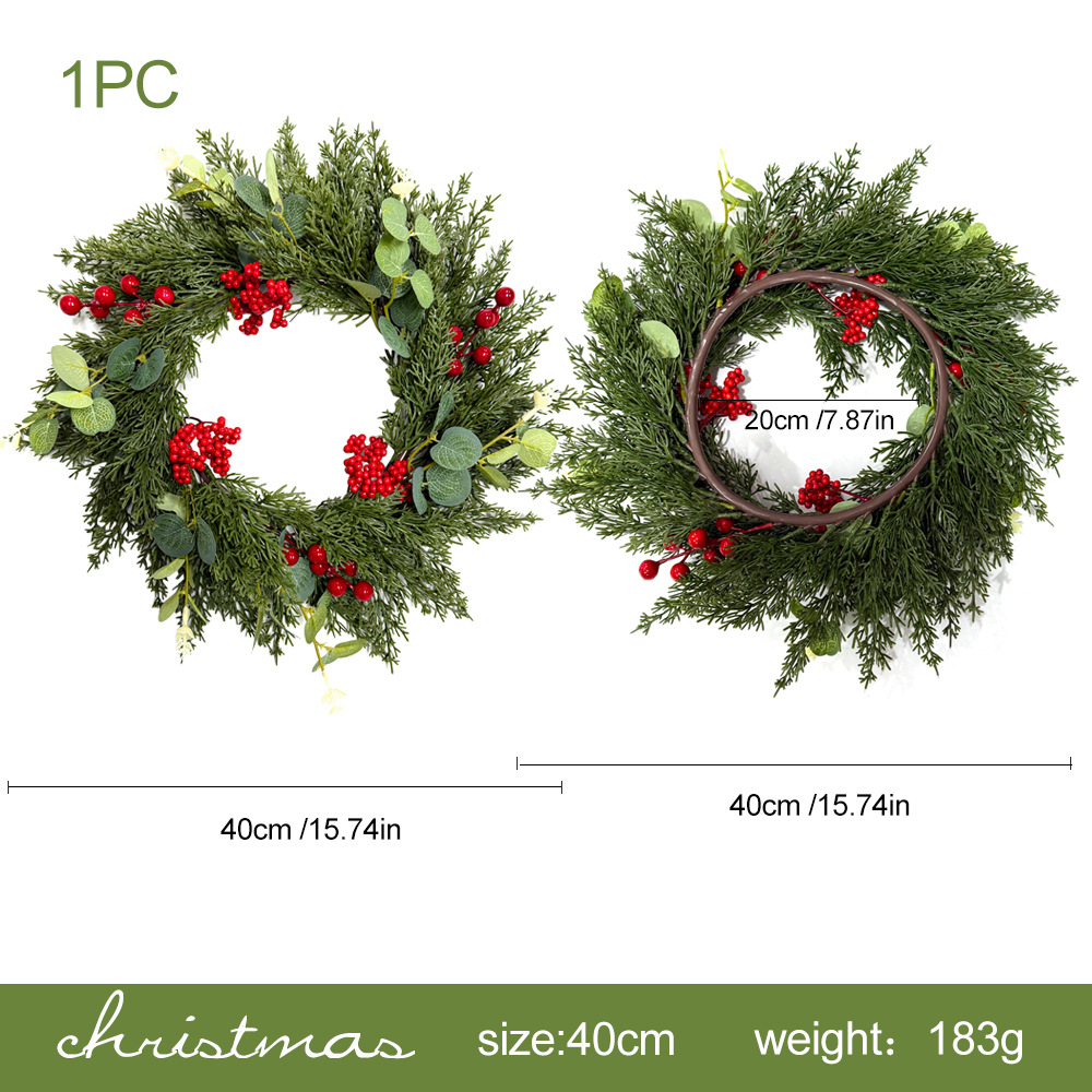 Couronne de Noël 6 baies rouges