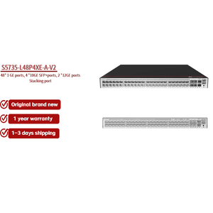 Hw Mới Niêm Phong 48*10/100/1000BASE-T Cổng Stackable PoE Snmp QOS Chuyển Đổi S5735-L48P4XE-A-V2 48 Cổng Mạng Chuyển Đổi Gigabit - Product Image 1