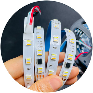 Conjunto de programación Smd tira de Led direccionable 24V 60 Chip Smart Rgbcct tira de Led 10mm PCB Rgbcct 5 en 1 Smd 5050 tira de Led para Decoración