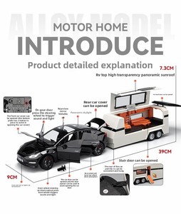 Simulation Alloy Car <strong>Model</strong> 1/24ModeL3 with Motor Home Alloy <strong>Model</strong> Collection Gift - Product Image 2
