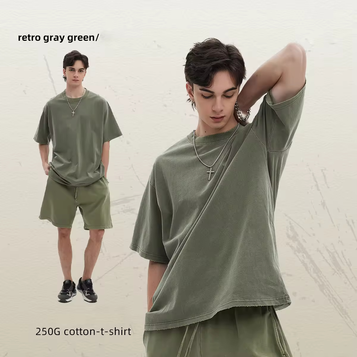 Retro gray green