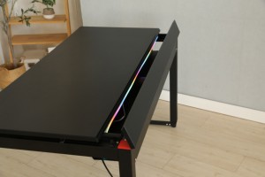 ADA电动高度可调坐式电脑游戏桌书桌，带RGB灯和电缆管理系统 - Product Image 3