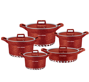 Hot bán Cookware Set chấp nhận được chất lượng cao không dính nhôm lớp phủ đá cẩm thạch - Product Image 4