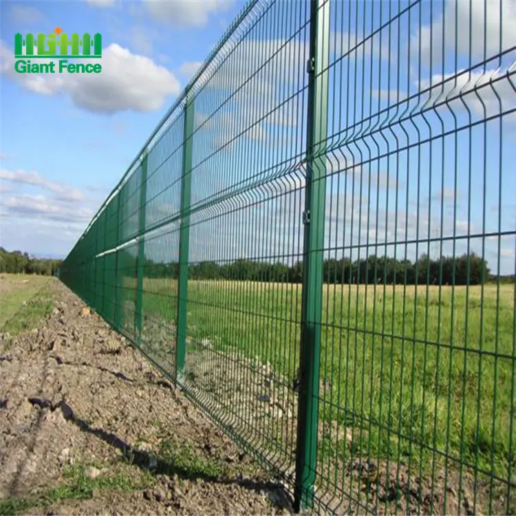 Panel de malla de alambre de hierro recubierto de PVC, valla perimetral de jardín 3D barata, puerta de entrada para patio, cercado de eslabones de cadena de hierro soldado galvanizado