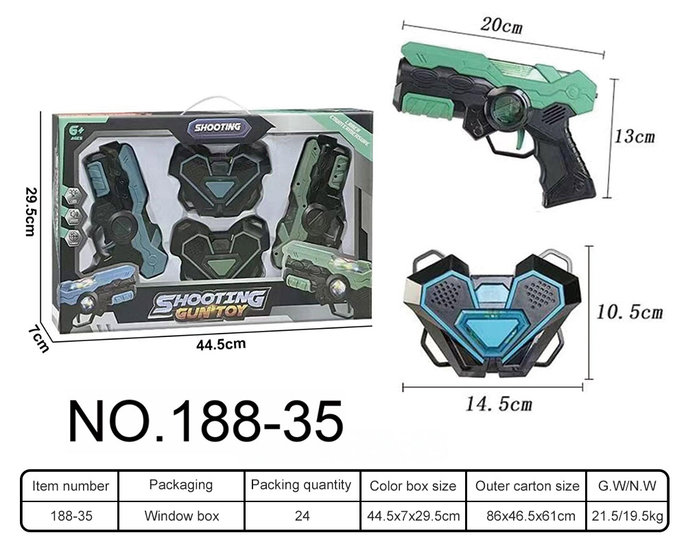 188-35 Pistola láser + caja con ventana para peto