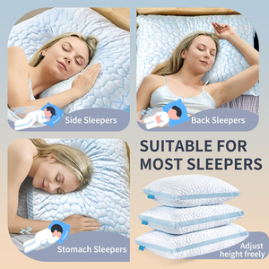 Chân không khách sao-bọt-gối dạ dày ngủ shredded Bộ nhớ bọt vuông cổ gối với làm mát bao gồm cho tốt hơn đêm ngủ bọt - Product Image 4