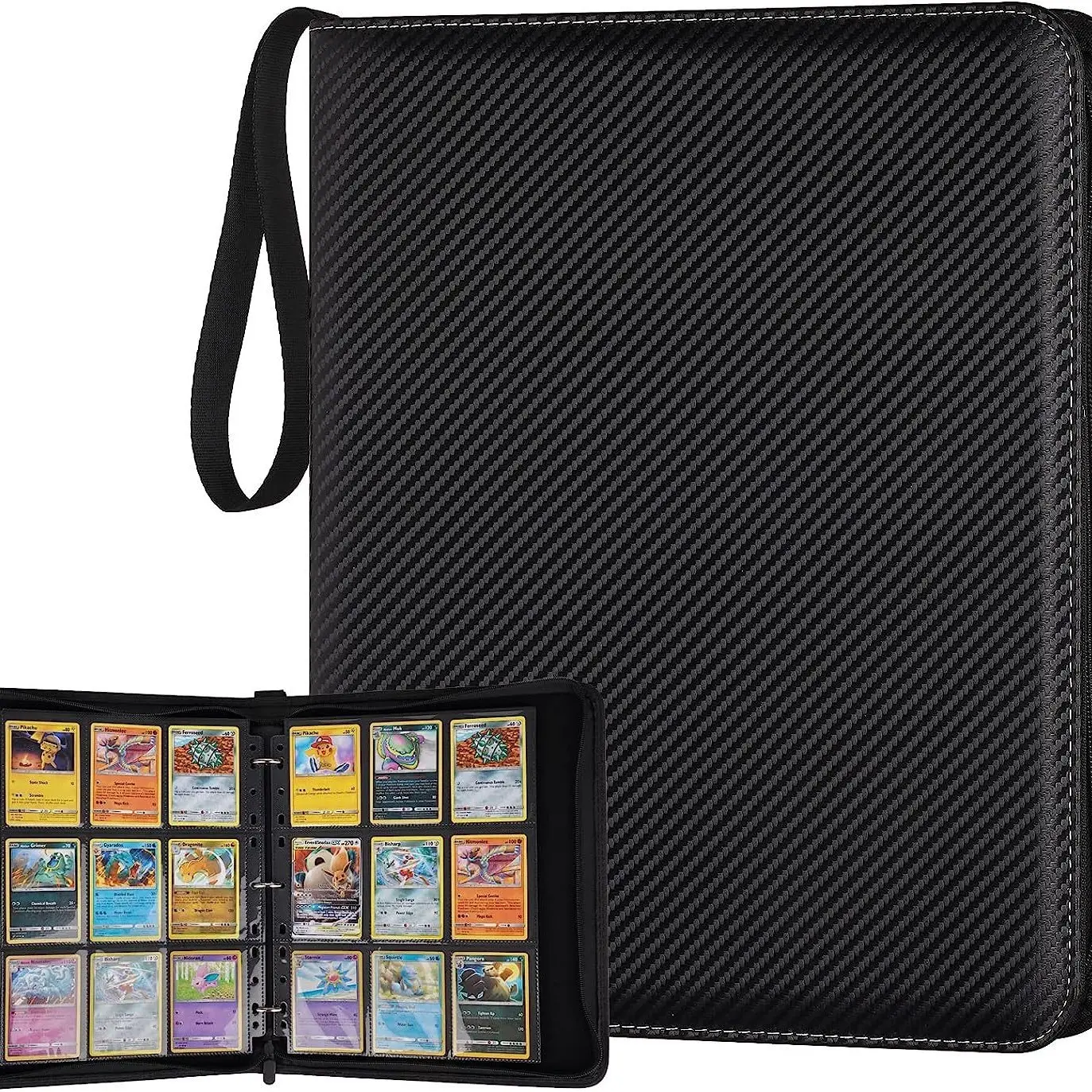पोकेमॉन कार्ड यू-जी-ओह के साथ संगत कार्ड के लिए कस्टम जिपर बाइंडर्स कार्ड कलेक्शन बाइंडर टॉपलोडर बाइंडर