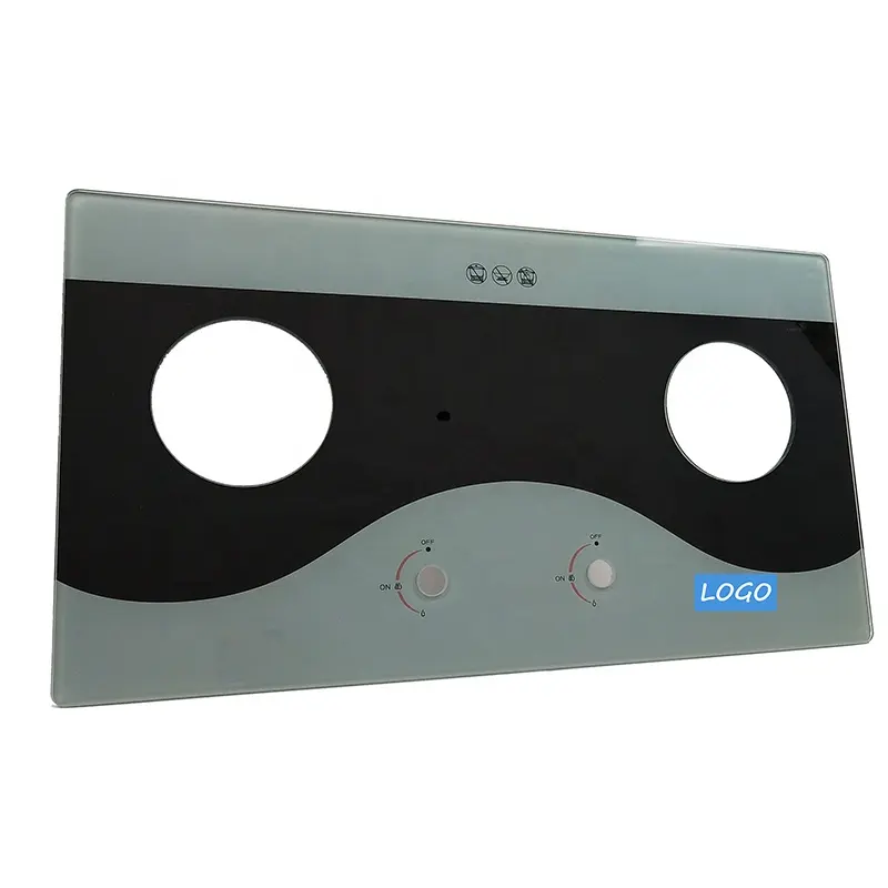 Protetor de cooktop de alta resistência ao calor de cor personalizada com espessura OEM painel de vidro temperado para controle de fogão