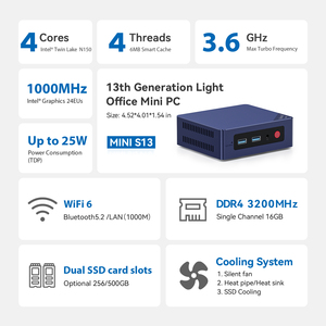 Beelink MINI S 13 Intel Celeron N150 Office Mini PC 4C/4T 2GHz ถึง3.6GHz - Product Image 5