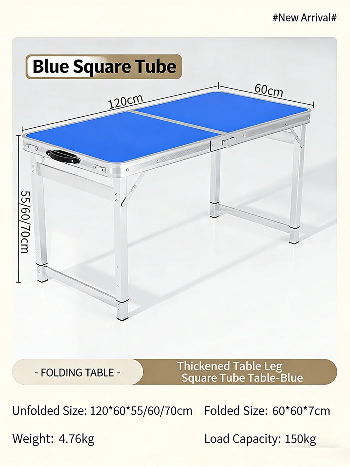Pieds de table carrés bleus -