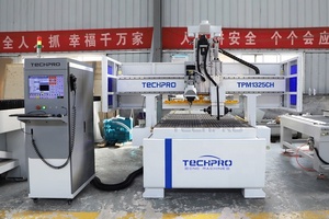 New Woodworking Wood Door Making Machine Horizontal Spindle <strong>4</strong> <strong>Axis</strong> ATC <strong>CNC</strong> Wood <strong>Router</strong> Driing Holes Door Lock - Product Image 2