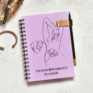 Cuaderno A3 de tapa dura en espiral con impresión personalizada, planificador de entrenamiento, planificador de entrenamiento para gimnasio, Yoga, Fitness, cuaderno diario