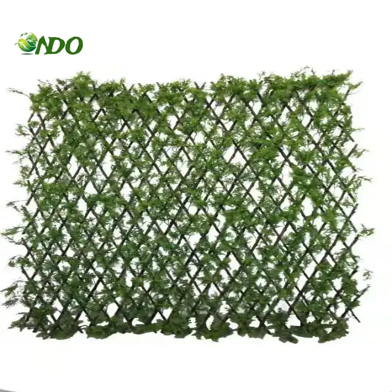लोकप्रिय उत्पाद हरे प्राकृतिक कृत्रिम पत्ती बाड़ टेलीस्कोपिक लकड़ी प्राकृतिक कृत्रिम आइवी बाड़