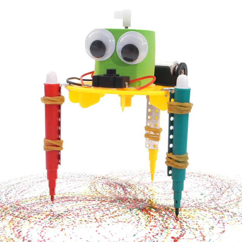 Bangun Robot Coretan Grafiti Anda Sendiri, Mainan Anak Kit DIY Elektronik