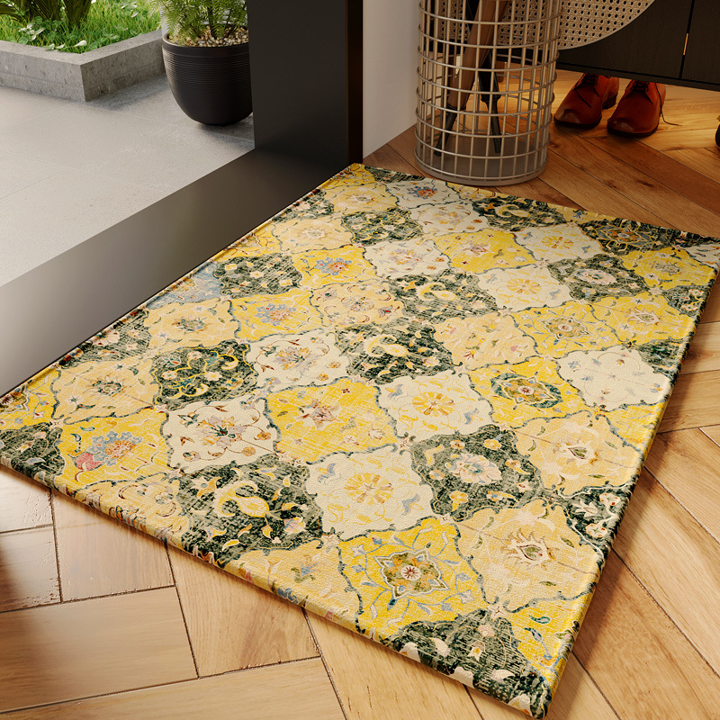 Semelle en caoutchouc velours de coton bambou - Jaune Positano