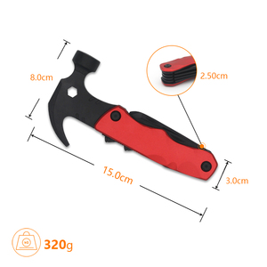 Mini kırmızı renk alüminyum kol çok fonksiyonlu çok amaçlı 13 1 çok amaçlı şişe açacağı çekiç - Product Image 2