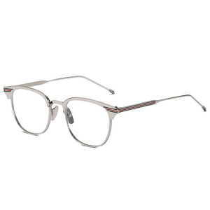 Unisex uomini di Marca Montature Per occhiali Uomini Donne Flat Top Oro Occhiali In Metallo Telaio Nerd Pianura Trasparente luce blu occhiali Ottica