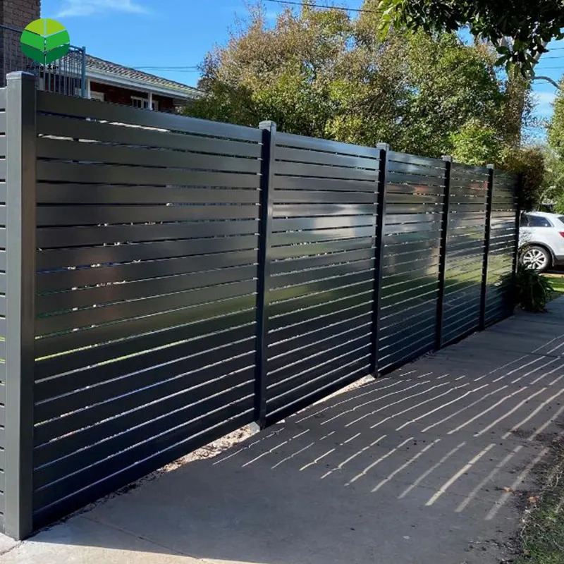 Cercas para puerta, puertas de enrejados, Color madera, negro, fuerte, para exteriores, de aluminio