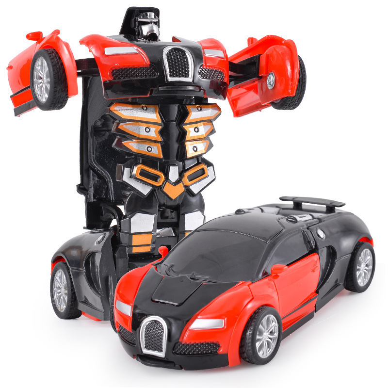 Bugatti rossa con deformazione da impatto