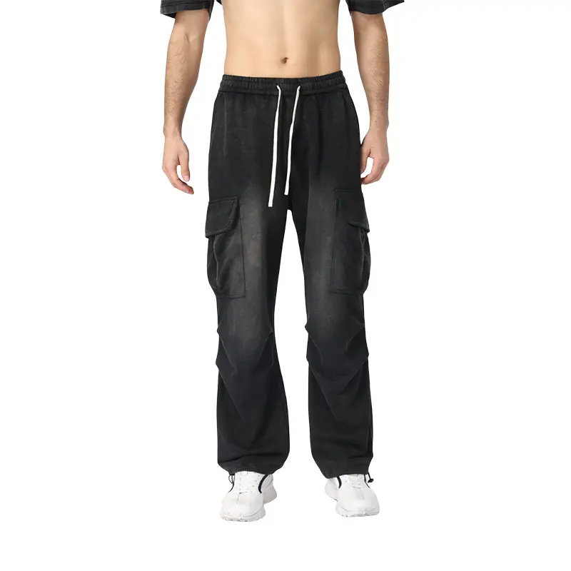 2024 परेशान बहु-जेब वाले पुरुषों के ओवरऑल धुल धुले से भरे हुए बड़े आकार की पैंट नोस्टलजिक मल्टी-पॉकेट कैजुअल पैंट