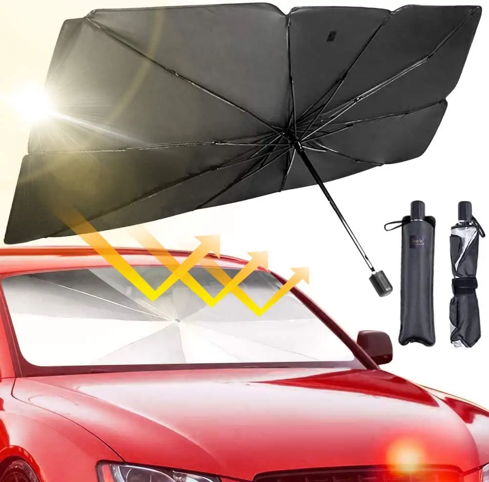 Parapluie de pare-brise pour voiture, résistant au soleil, pliable, adapté aux pare-brise, pare-soleil, visières avant, lot de pièces