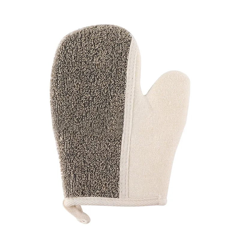 Sarung tangan Scrub tubuh kualitas tinggi, sarung tangan Loofah dan spons pengelupasan sarung tangan mandi dengan fungsi pengupas