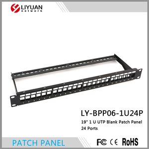 Panel de conexión sin blindaje en blanco UTP de 24 puertos para RJ45 Cat6A Keystone Jack Panel - Product Image 2
