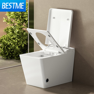 インテリジェントBiditスマートトイレ自動オープン電子隠しタンクスクエアボウルリモコン床用トイレ洗面台 - Product Image 4