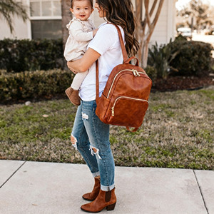 Nhà Sản Xuất Tùy Chỉnh Sang Trọng Vegan Da Bé Tã Túi Ba Lô Xác Ướp Thai Sản Tã Mẹ Du Lịch Túi Tổ Chức Cho Trẻ Sơ Sinh - Product Image 1