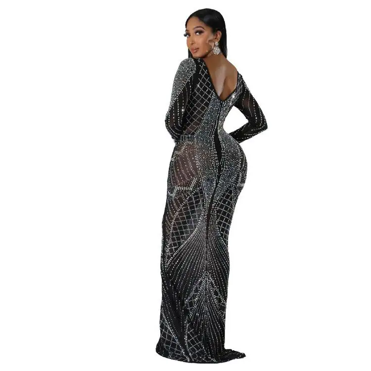 19608# New pattern bead process bead ordering Elegant women sequin long mermaid formaldress Evening Dress Dress Long Wear