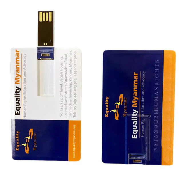 Personalizado Full Printing Business Card USB Flash Drive 2.0 Bulk Pen Drive Presente barato 1GB 2GB 8GB 16GB Cartão de crédito USB Memory Stick