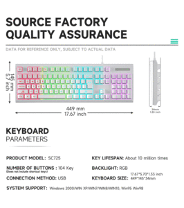 <strong>Custom</strong> Logo Professional Gamer <strong>Keyboard</strong> 104 Keys LED RGB Backlit Mechanical <strong>Keyboard</strong> USB <strong>for</strong> PC Laptop/Desktop <strong>Computer</strong> - Product Image 2