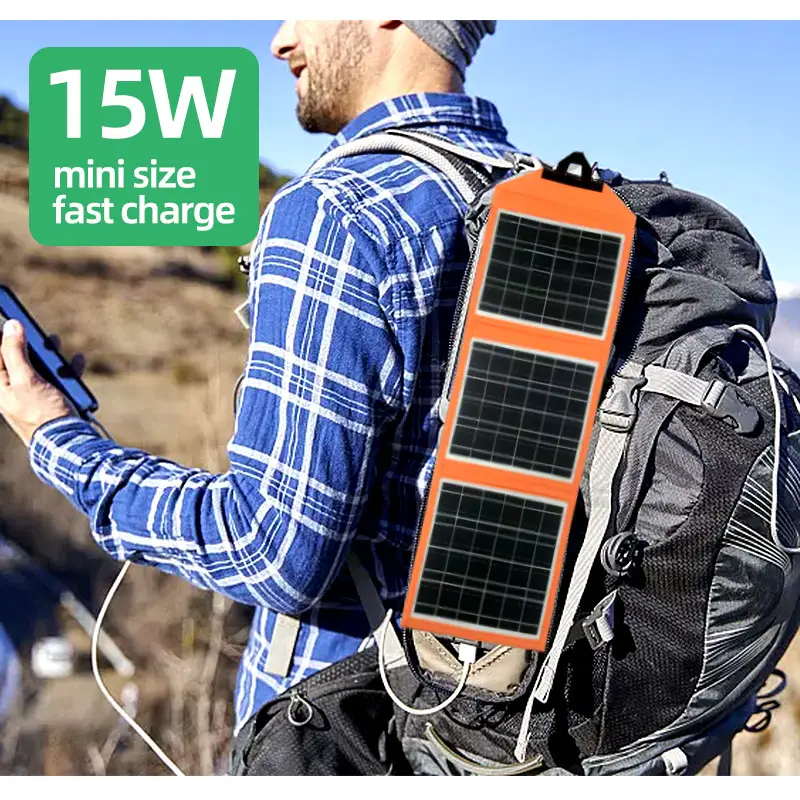 Fullsun 15W 2.5A USB выход складное солнечное зарядное устройство для портативного сотового телефона