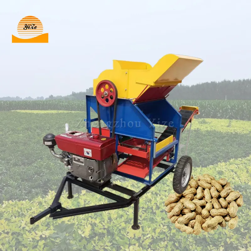 Industrial High Output Tractor Driven Dry Wet Dual Purpose Groundnut Thresher Harvesting Machine Peanut Picker